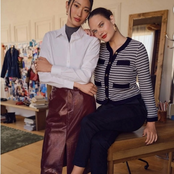 NWT Scoop faux patent leather skirt in Cabernet - Picture 5 of 10